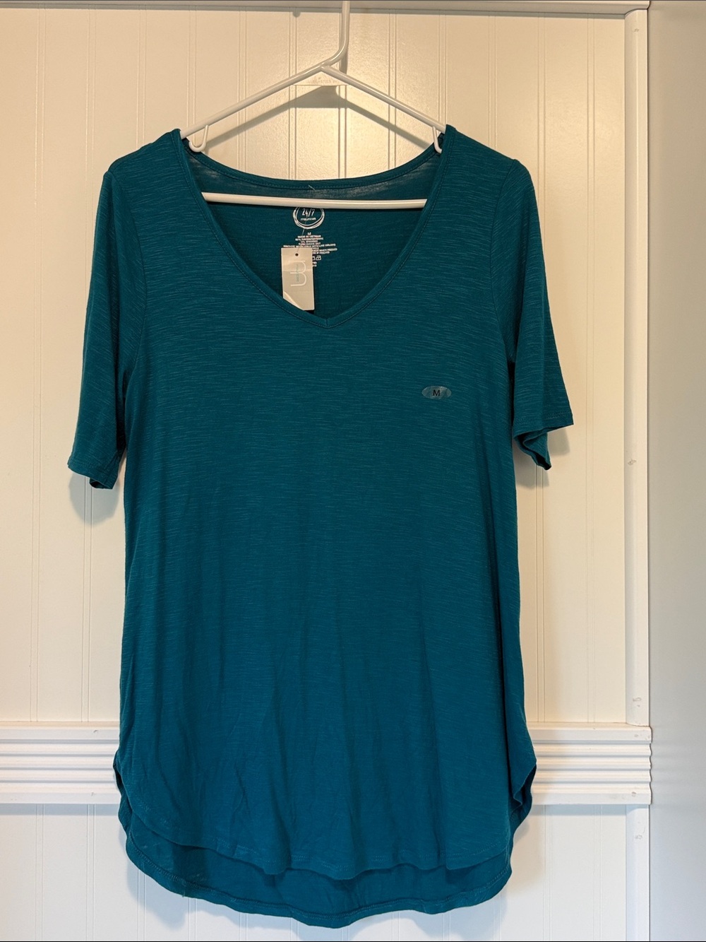 Maurices 24/7 Teal Tunic V-Neck Short Sleeve Tee